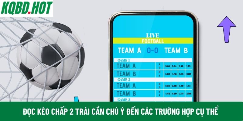 Đọc kèo chấp 2 trái cần chú ý đến các trường hợp cụ thể
